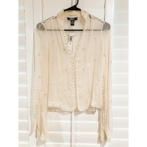 Laundry By Shelli Segal Tops - LAUNDRY BY SHELLI SEGAL SEE THRU EMBROIDERED TOP